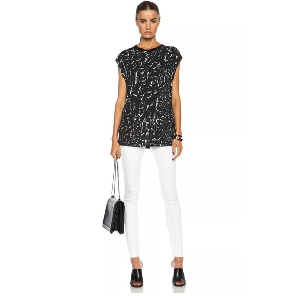 Helmut Lang Strata lightweight short sleeve gray black jersey top size medium - Picture 1 of 12